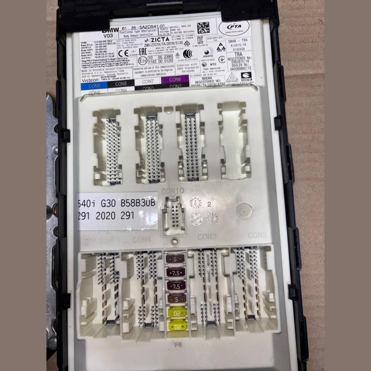 BMW 540i G30 B58B30B 2020 ENGINE CONTROL UNIT BDC-03 KEY CARD -5A23E11