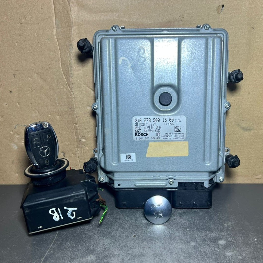 Mercedes W218 ECU Engine Control Module Ignition Key Switch Set A278 9001500 OEM