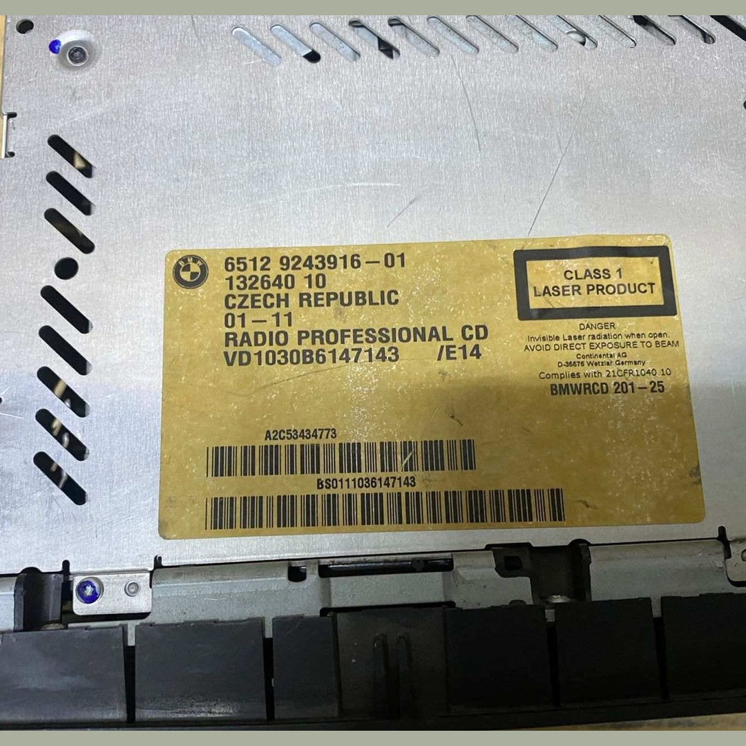 2010-2015 BMW X1 Radio Cd Professional 9243916 3 Series E90 E91 E92 E93 E84