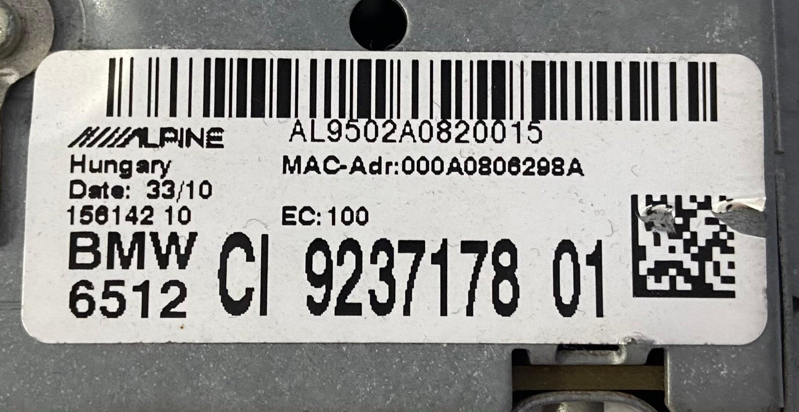 OEM BMW F10 F12 F01 F02 CIC RADIO NAVIGATION CD PLAYER HEADUNIT 9237178