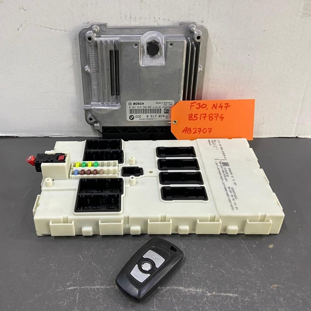OEM BMW F30 N47N Engine Control Unit ECU SET DDE 8517874 FEM+KEY