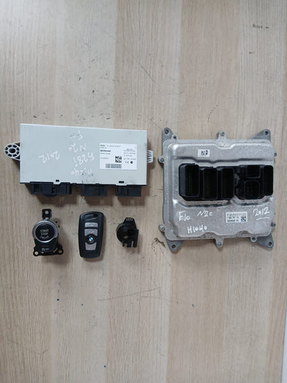 BMW 520i F10 2012-2013 N20 ENGINE CONTROL ECU UNIT + CAS + KEY 7644747
