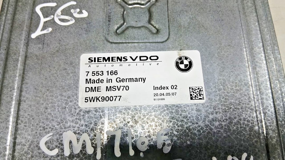BMW 530i E60 2005 N52 ENGINE CONTROL UNIT ECU MODULE DME MSV70 7553166