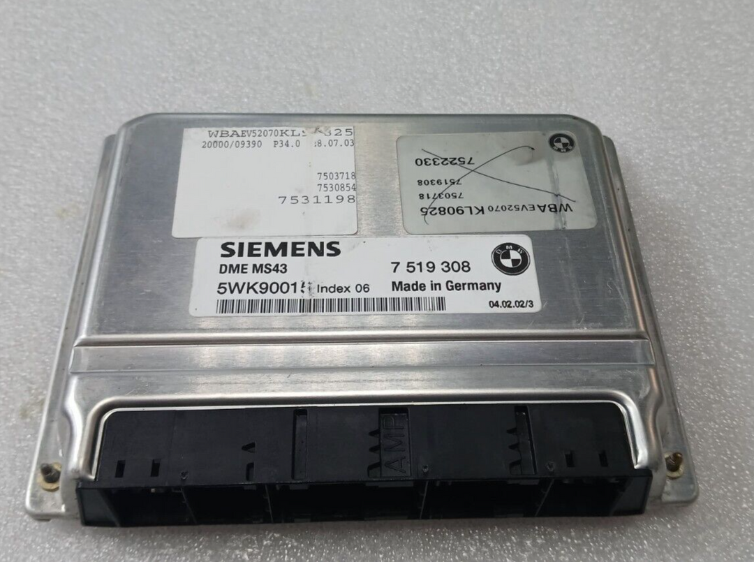 BMW  5 SERIES E39 Z3 E36 M54 ENGINE CONTROL ECU MODULE DME MS43 7519308