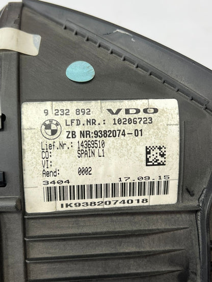 BMW 1' 2' F20 F21 F22 and F23 Instrument Cluster Speedometer 9382074 OEM