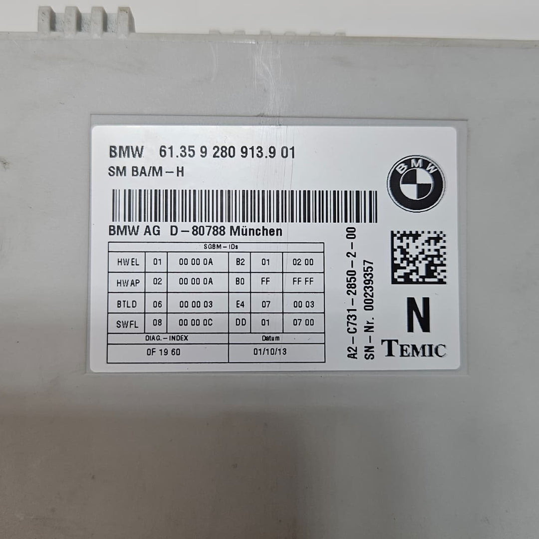 2012-2013 BMW 3 Series F30, F20,325i Front Left Seat Control Module 9280913