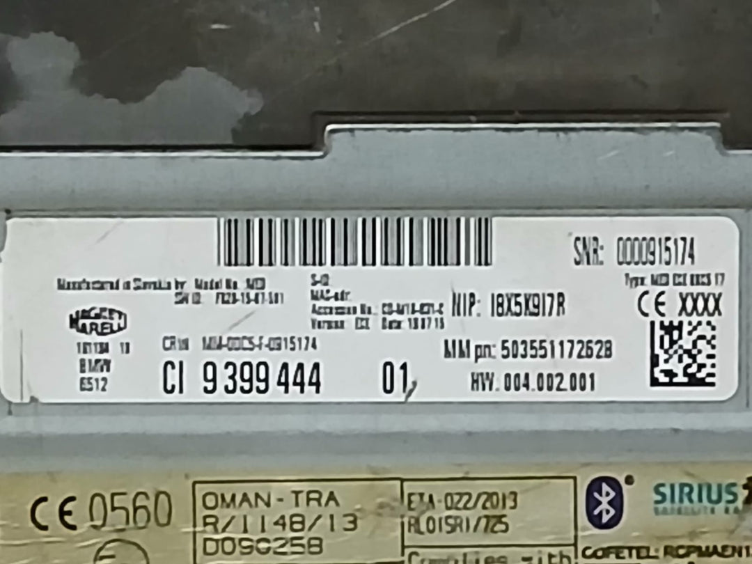 BMW F01 F10 F11 F20 F30 F31 F32 F45 F48 F07 F56 HEAD UNIT CD NAVIGATION 9399444