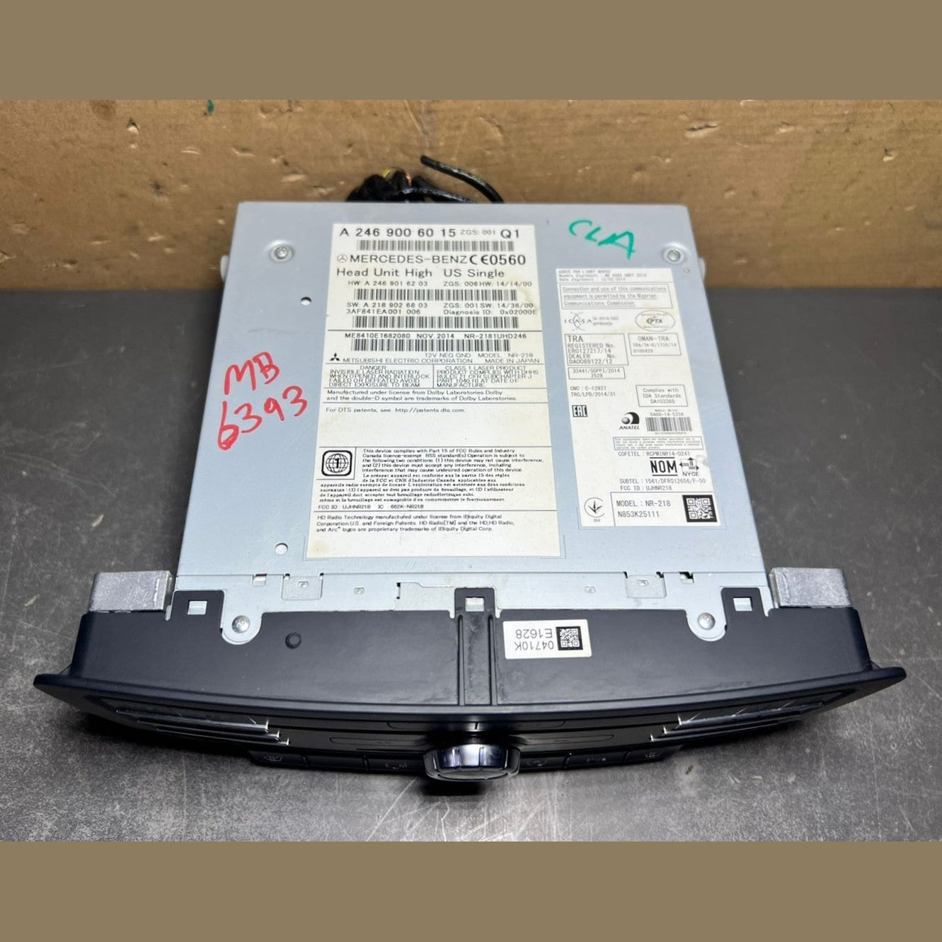2013–2015 Mercedes-Benz W246 CLA Head Unit CD Player A246 9006015 OEM