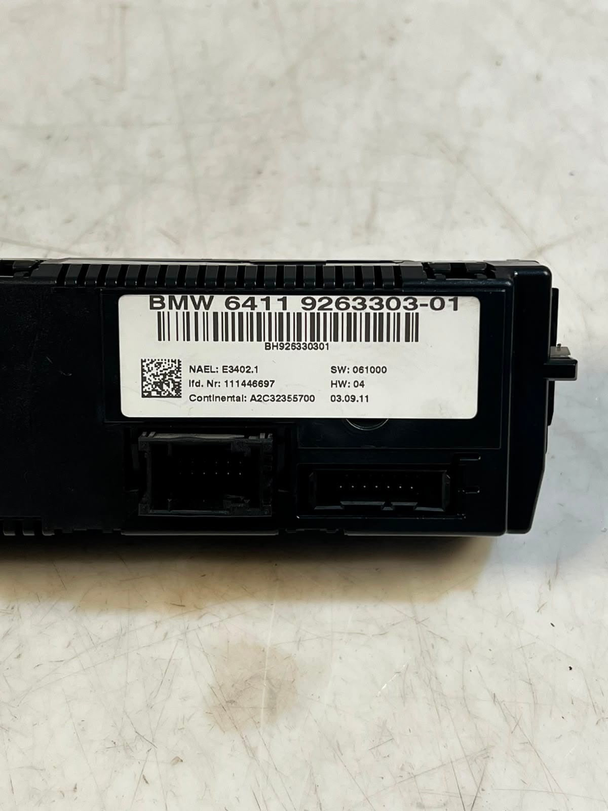 2010-2015 BMW X1 E84 E81 E82 E87 Air Conditioning Control Unit 9263303 OEM