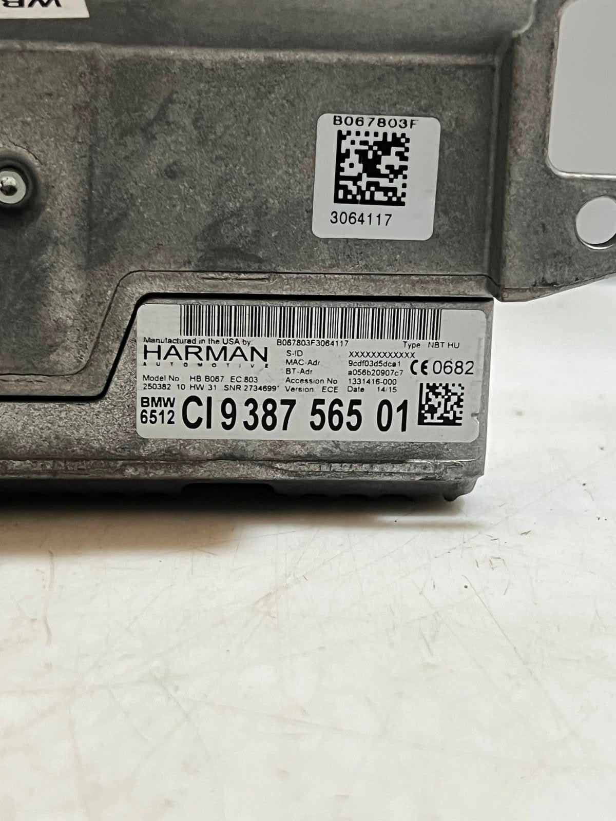BMW F10 F11 F20 F22 F30 F32 F82 HARMAN NBT HU Sat Nav Head Unit 9387565