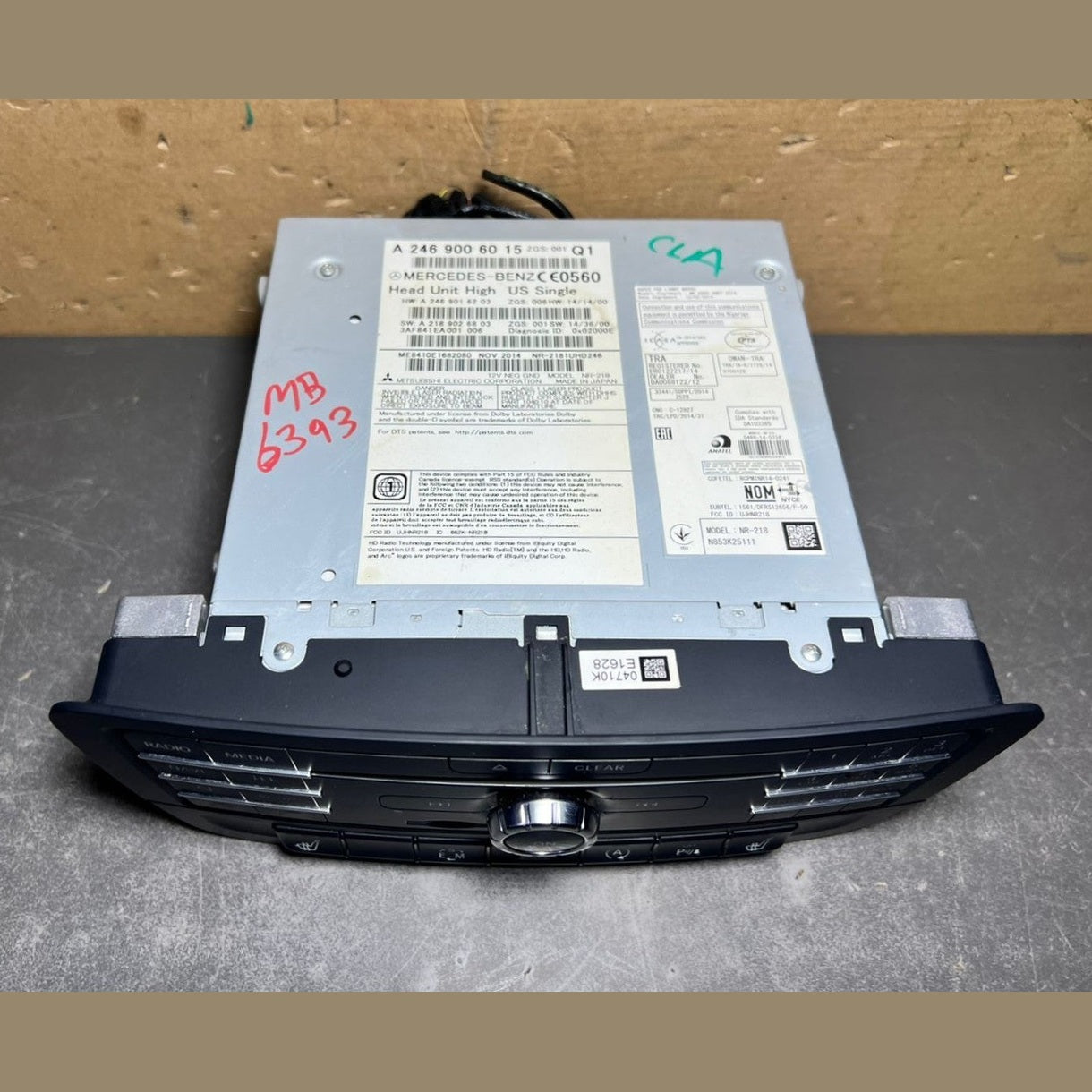 2013–2015 Mercedes-Benz W246 CLA Head Unit CD Player A246 9006015 OEM