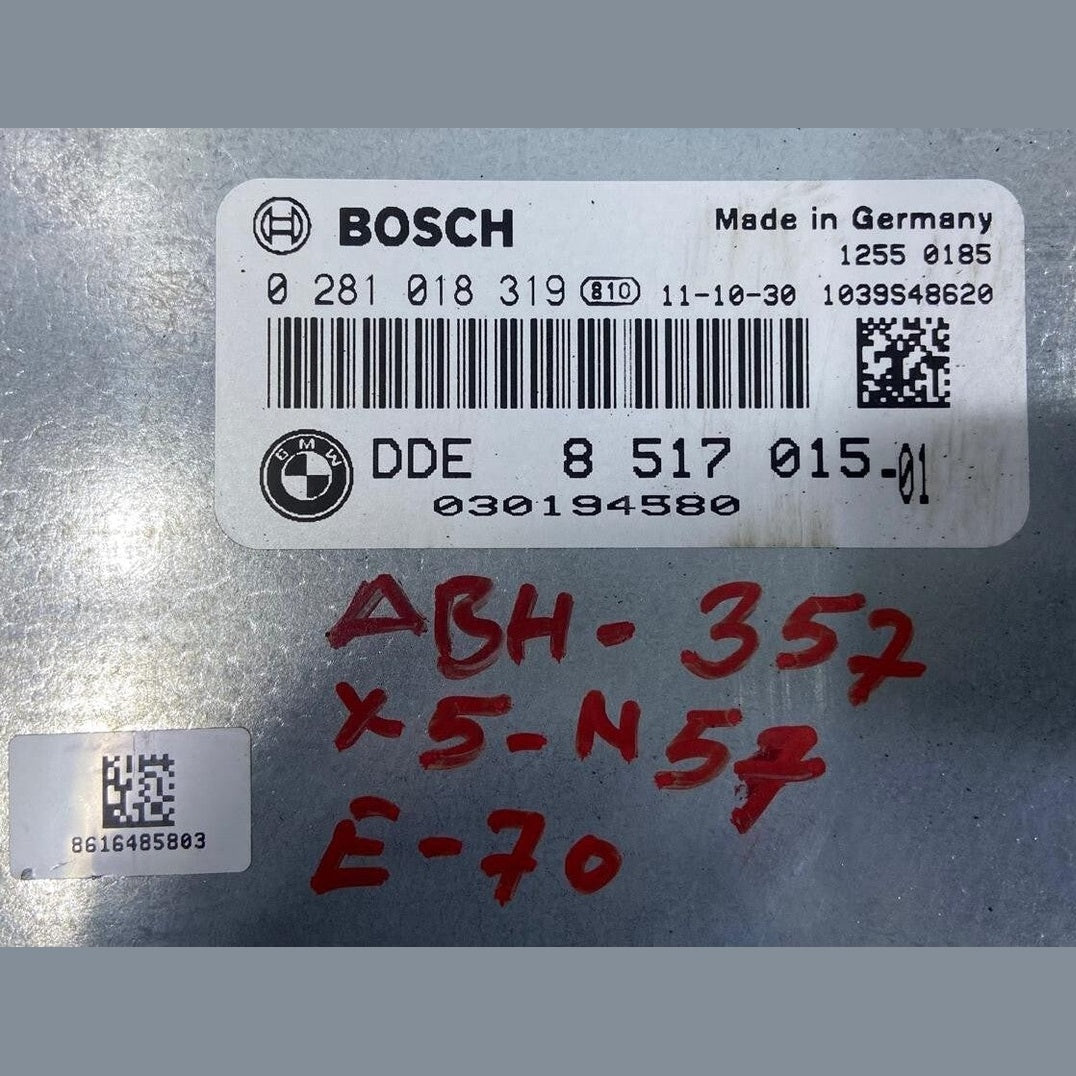 OEM BMW X5 E70 X6 E71 30dX Diesel N57 ENGINE CONTROL UNIT DDE 8517015 ECU ONLY