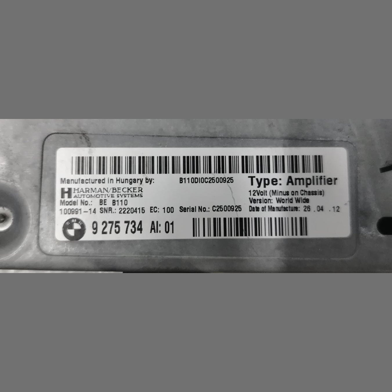 OEM BMW 6 SERIES F06 F12 F13 HARMAN BECKER HIFI AMPLIFIER 9275734