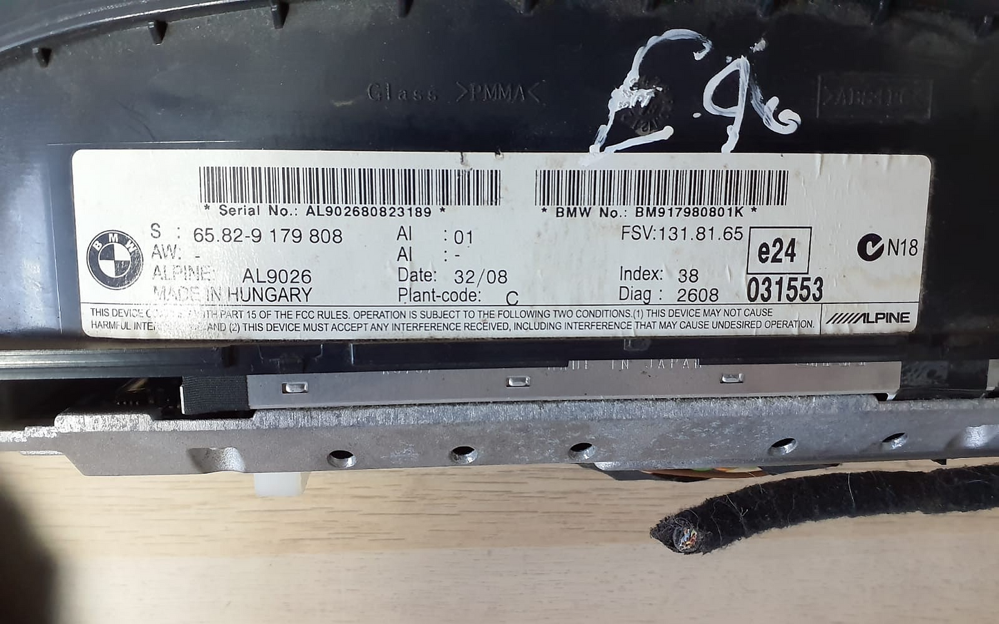 BMW 3 Series E90 E91 E92 2010 OEM Sat Nav Display Screen Monitor 9179808