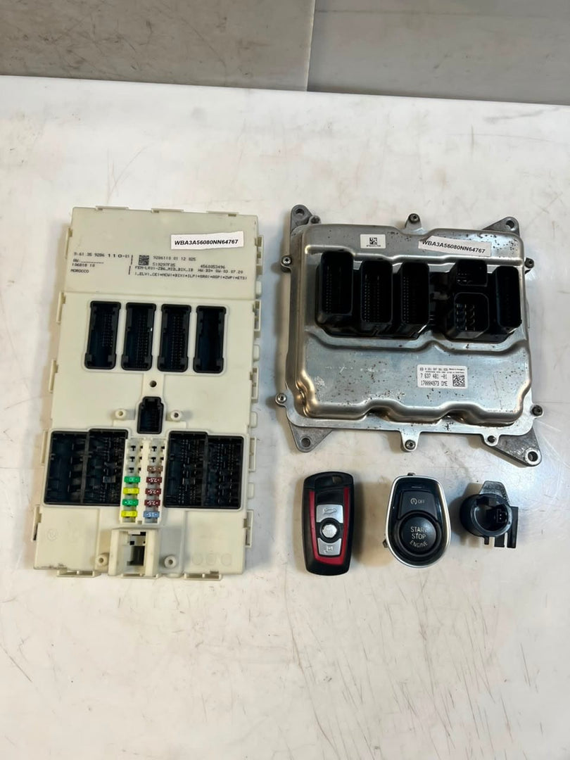 2012 BMW 3' F30 N20 328i Engine Control Unit ECU SET DME+FEM+1KEY 7637481