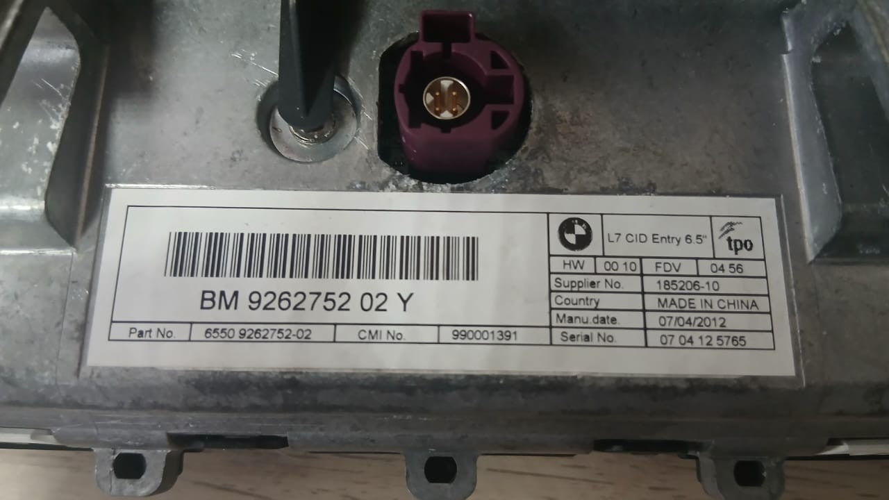 BMW 1 SERIES F20 F21 F22 CID CENTRAL INFORMATION DISPLAY SCREEN 6.5" 9262752