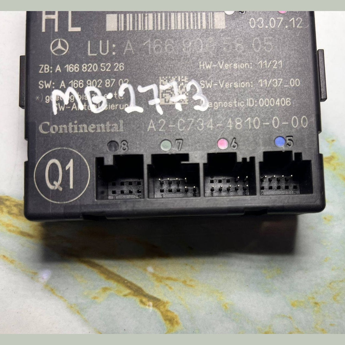 2014 Mercedes-Benz ML350 Door Control Module Unit A 1669005808 W166 ML350 and GL