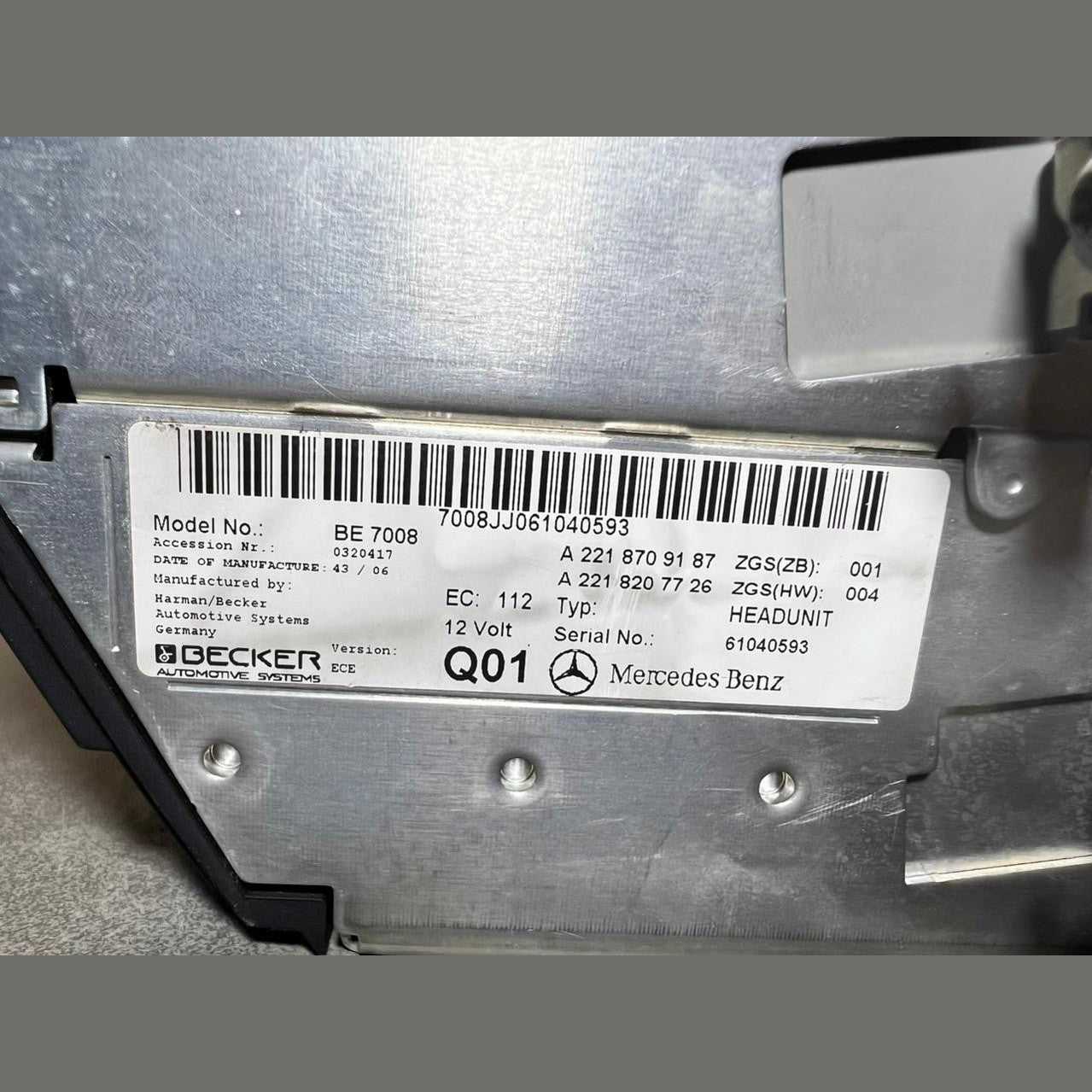 07–2013 Mercedes-Benz W221 S-Class Radio Audio Head Unit CD Player A221 8709187