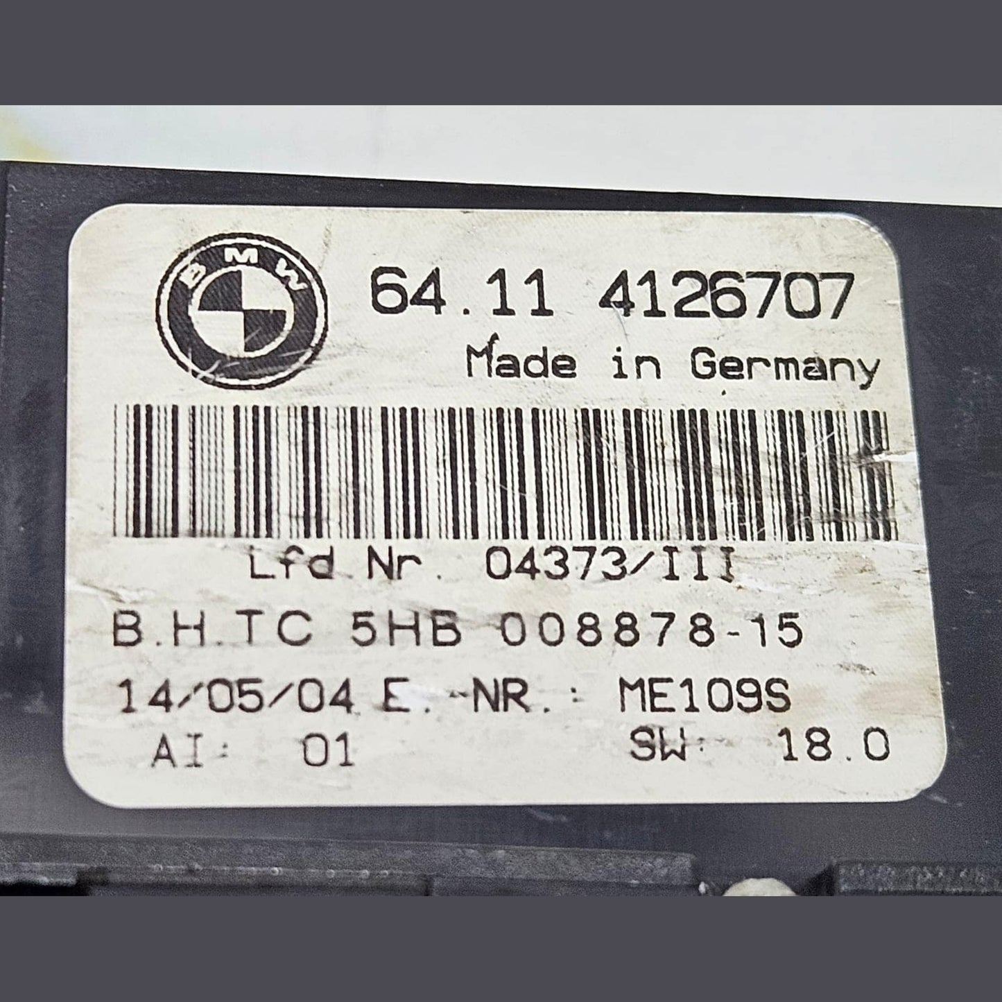 2001-2006 BMWE46 325i, 330i, Hvac Climate Control Panel 4126707 OEM