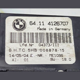 2001-2006 BMWE46 325i, 330i, Hvac Climate Control Panel 4126707 OEM