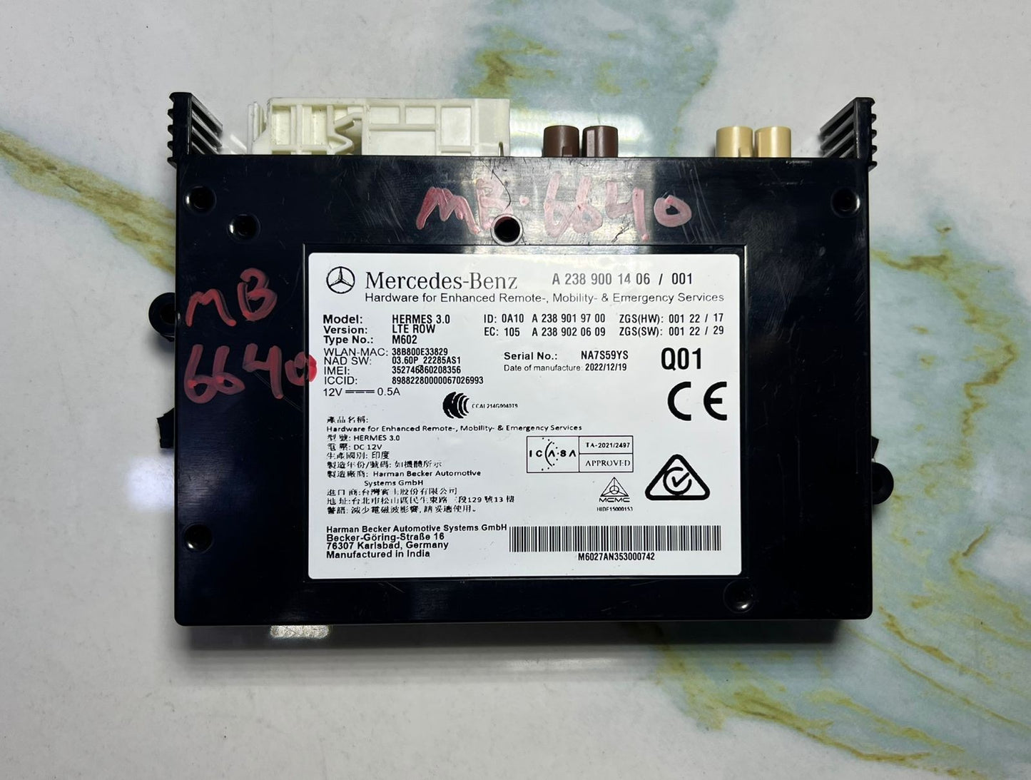 Mercedes-Benz W238 E-Class Communication Control Module Unit A238 9001406 OEM