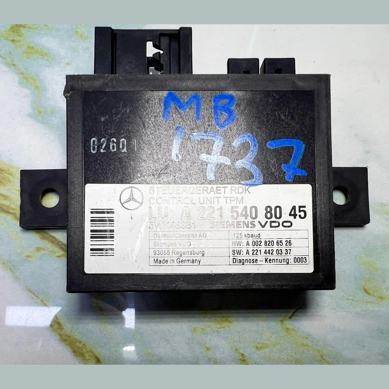 2007-2013 Mercedes S550 Tire Pressure Monitor Module A2215408045 W221 S-Class