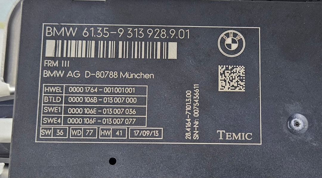 OEM 09-15 BMW F01 F02 F03 Temic Footwell Light Control Module 9313928