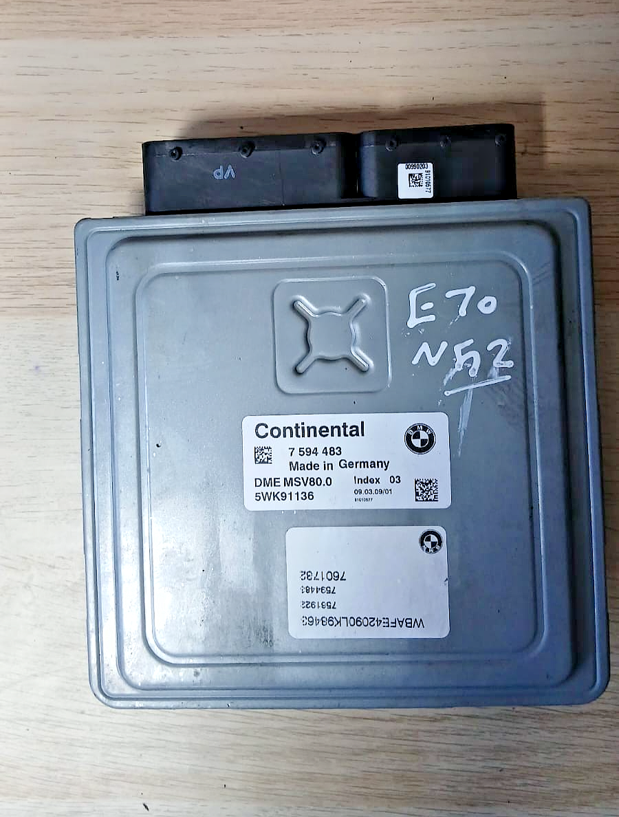 BMW E70 N52 DME MSV80.0 ECU Engine Control Unit Kit 5WK91136 OEM 7594483