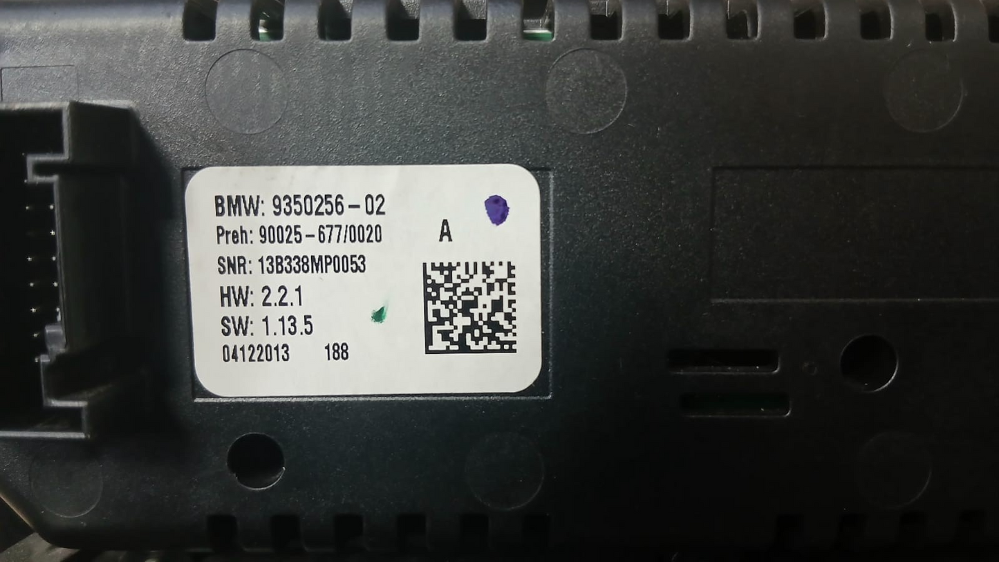 BMW F15 X5 Radio AM/FM Climate Control Panel A/C Unit OEM 9350256
