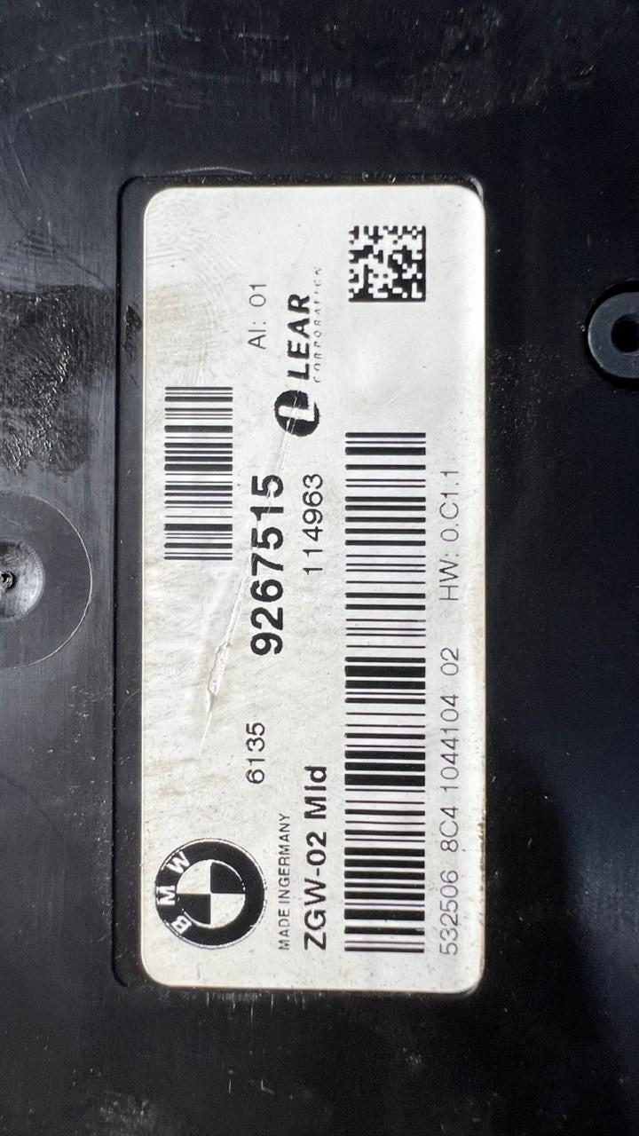 2011-2016 BMW 528i Central Gateway Control Module 9267515 F10 F11