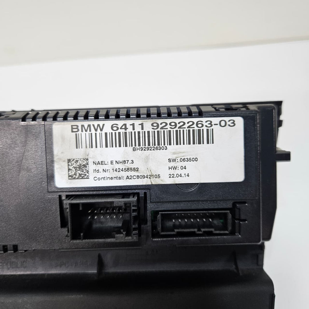 2013-2015 BMW 1 3 Series E81 E87 E90 X1 E84 Climate Control Panel 9292263