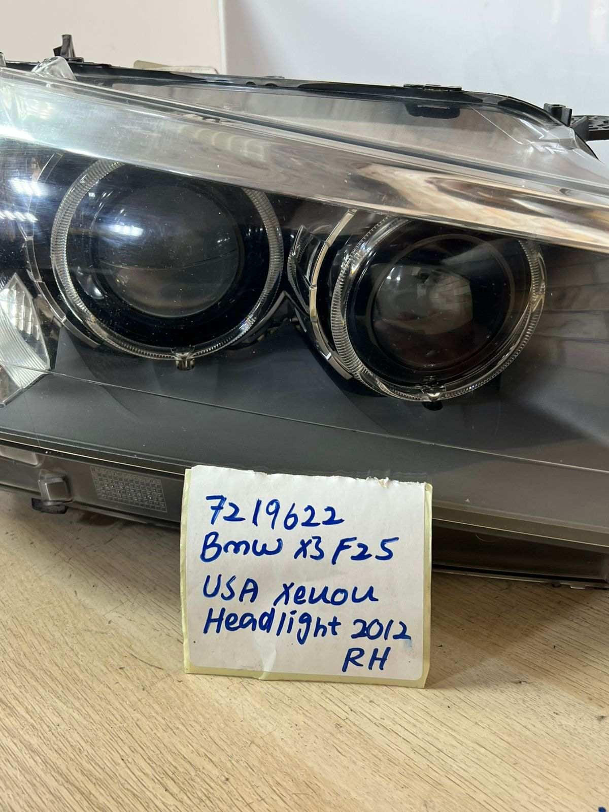 2011-2014 BMW Xenon Headlight Assembly 7219622 X3 F25, right passenger side