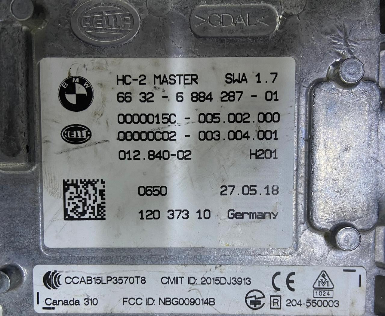 BMW F30 F31 F34 F32 F33 F36 Lane Change Warning Master LEFT 6884287 6886897