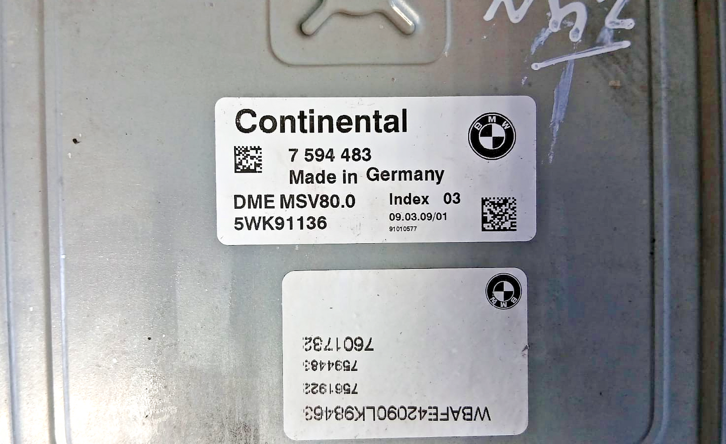 BMW E70 N52 DME MSV80.0 5WK91136 ECU KIT 7594483
