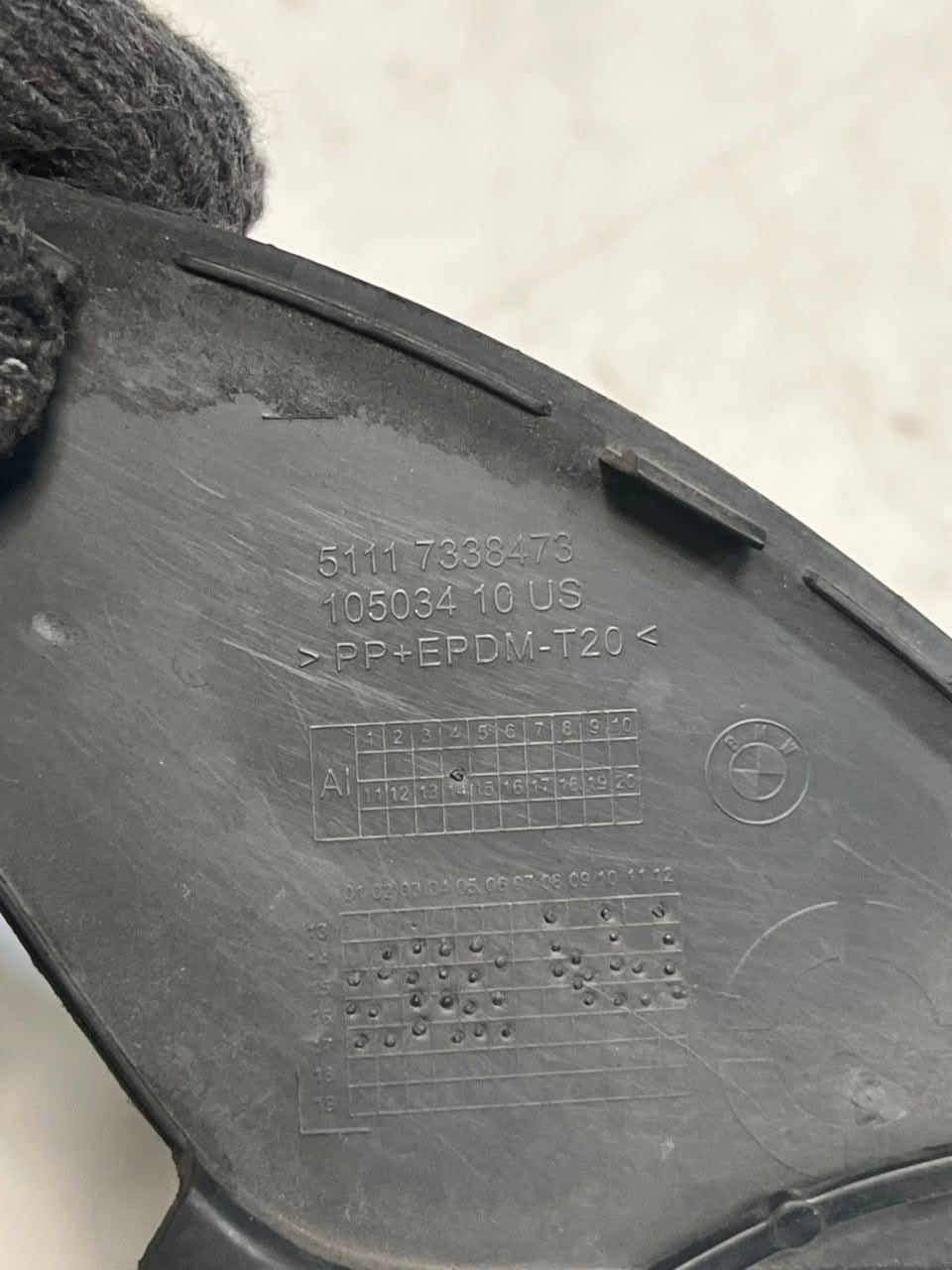 2015 BMW X4 F26 Front Bumper Tow Hook Eye Cover 7338473 OEM