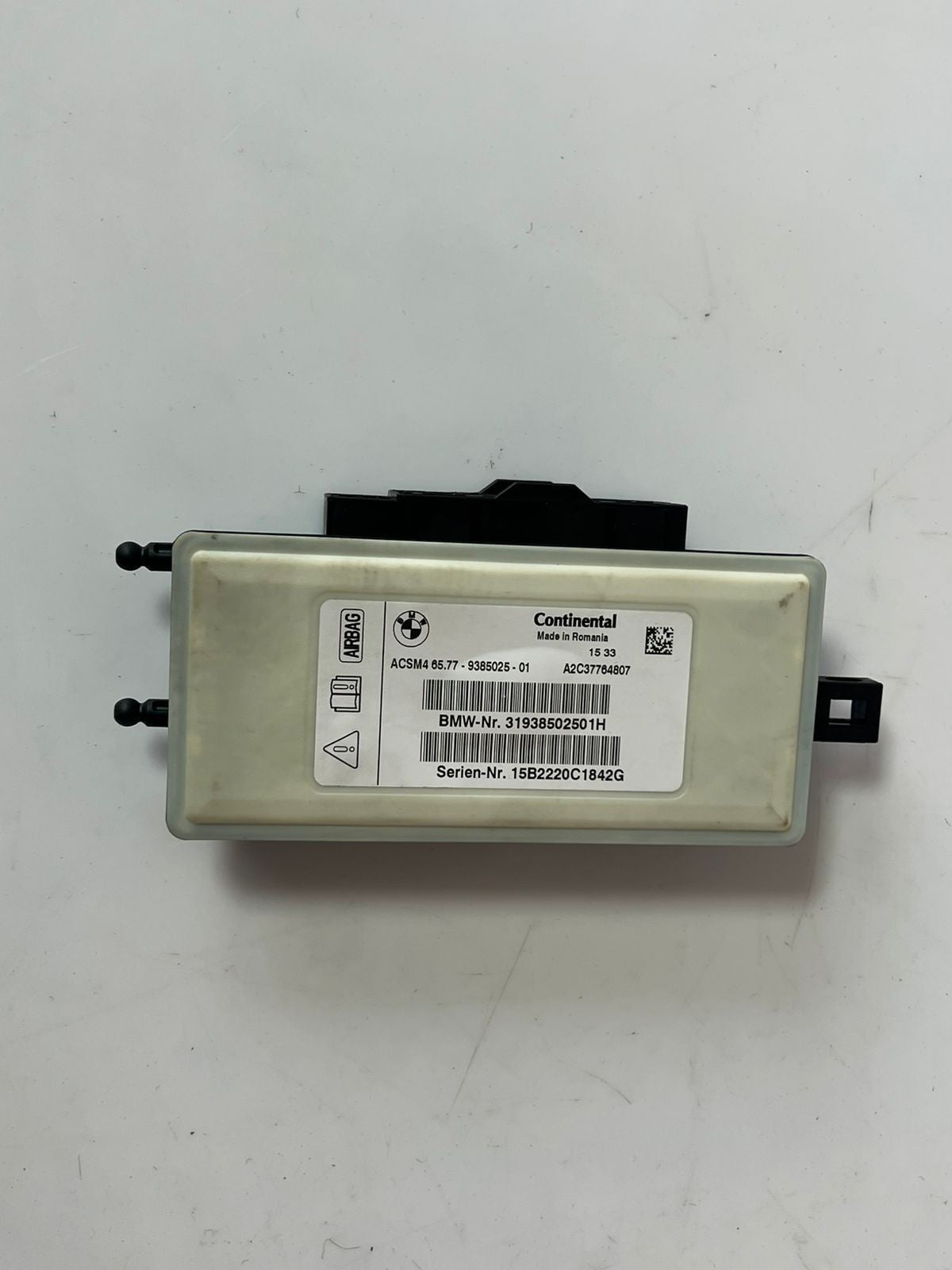 2015 BMW X3 F25 SRS Control Module OEM 9385025 Resettable Safety Restraint Unit