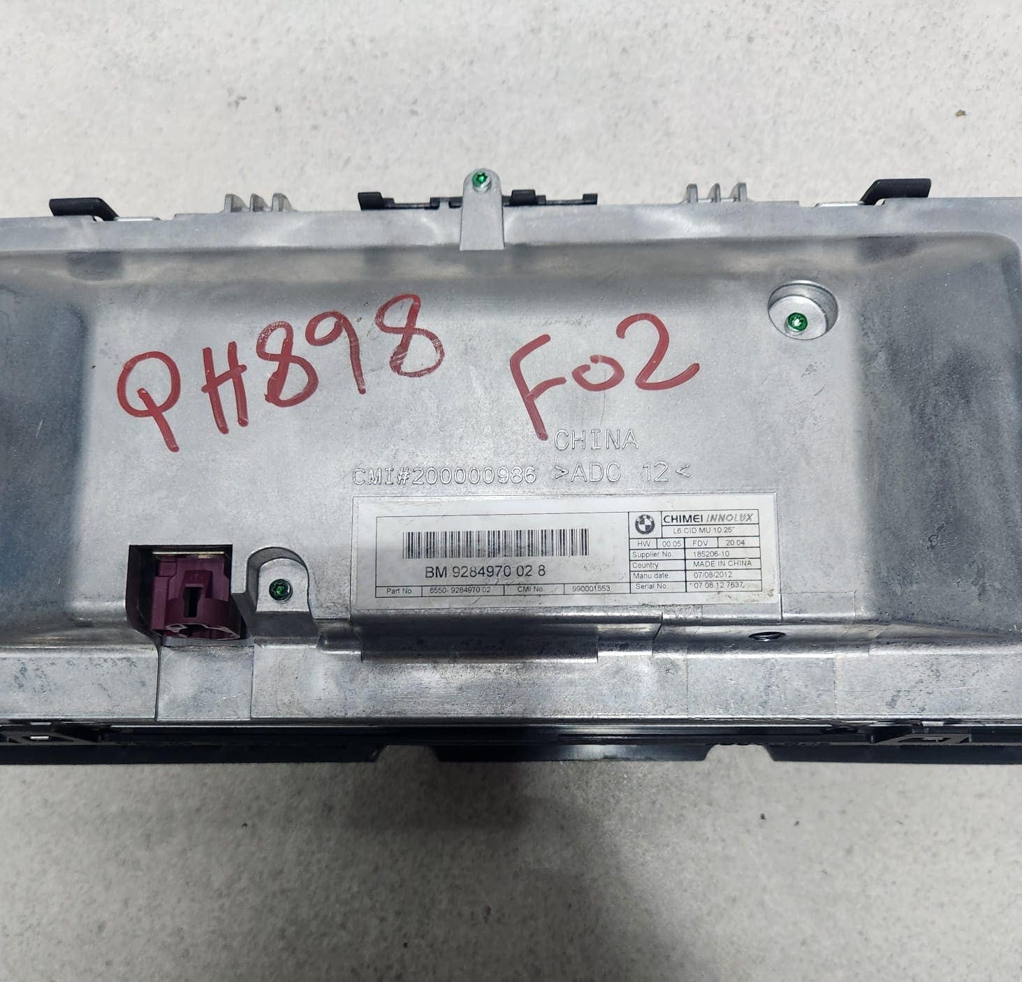 BMW Central Information Display Screen Monitor 9284970 7 Series F01 F02 LCI