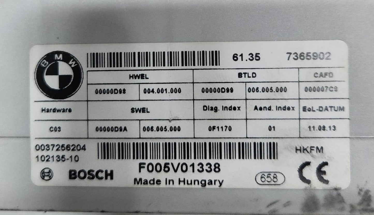 2011-2016 BMW 528i Trunk Lid Lift Control Module 7365902 F10 5 Series 528i 535i