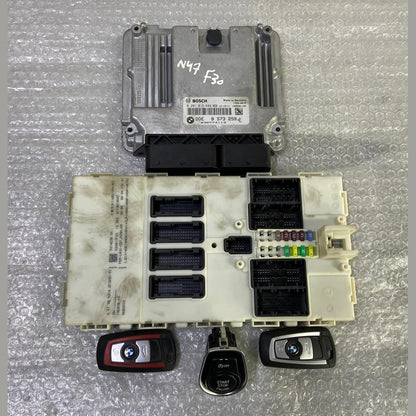OEM BMW 320d N47N F30 2013 ENGINE CONTROL UNIT ECU KIT DDE 8573259 BOSCH