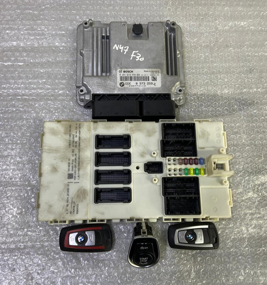 OEM BMW 320d N47N F30 2013 ENGINE CONTROL UNIT ECU KIT DDE 8573259 BOSCH