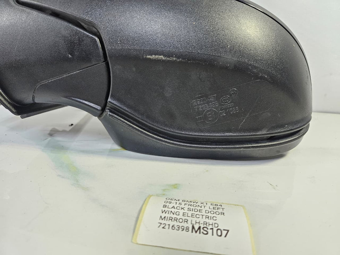 OEM BMW X1 E84 09-15 FRONT LEFT BLACK SIDE DOOR WING MIRROR LH-RHD 7216398