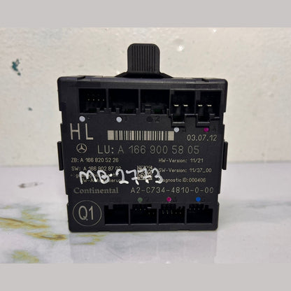2014 Mercedes-Benz ML350 Door Control Module Unit A 1669005808 W166 ML350 and GL