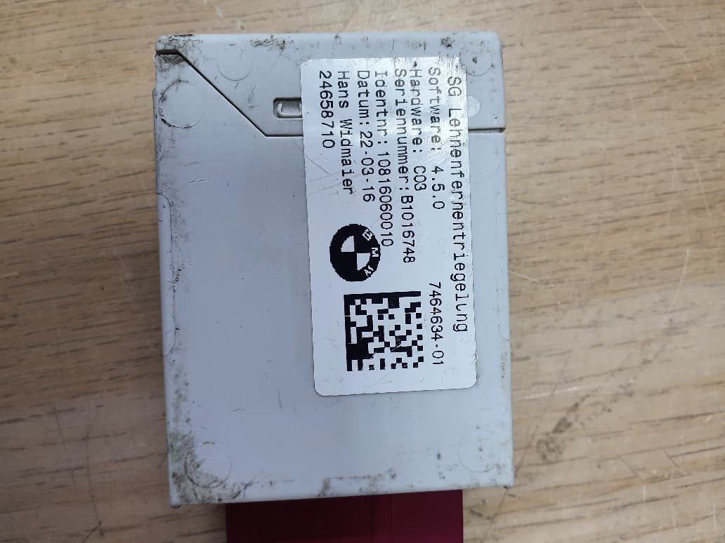 BMW Remote Backrest Release Control Module 7464634 F45 2 Series, F46, and F48 X1