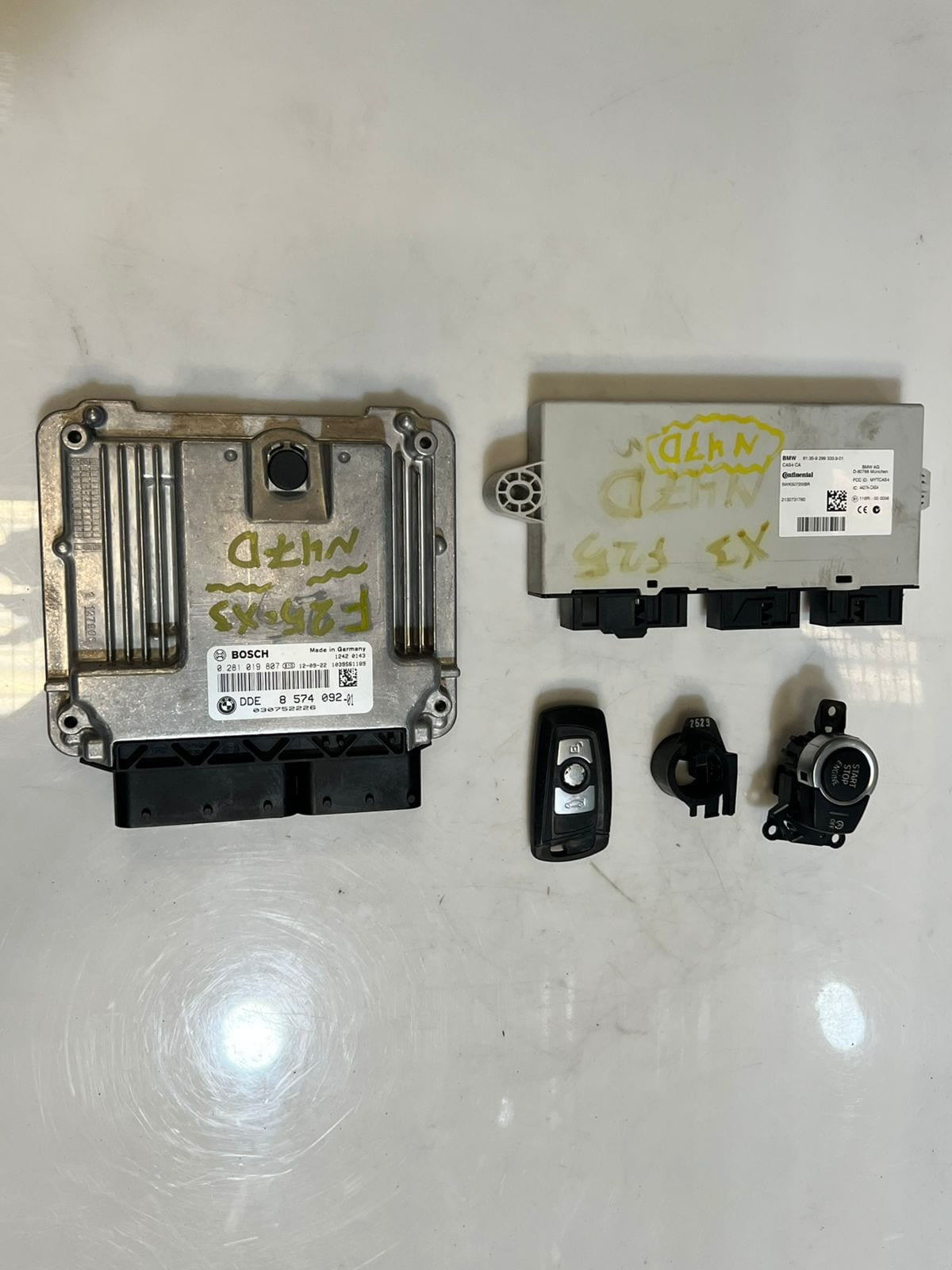 BMW X3 F25 N47N Engine Control Unit Ecu COMPLETE SET DDE+CAS4+1KEY 8574092 