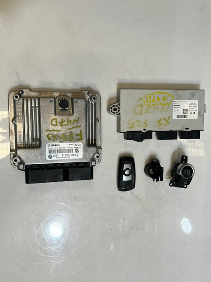 BMW X3 F25 N47N Engine Control Unit Ecu COMPLETE SET DDE+CAS4+1KEY 8574092 