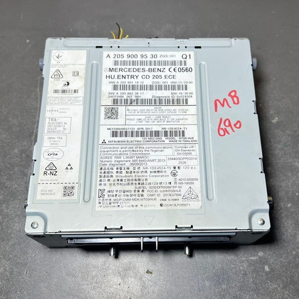 14-18 Mercedes-Benz W205 C-Class Radio Audio Head Unit CD Player A205 9009530