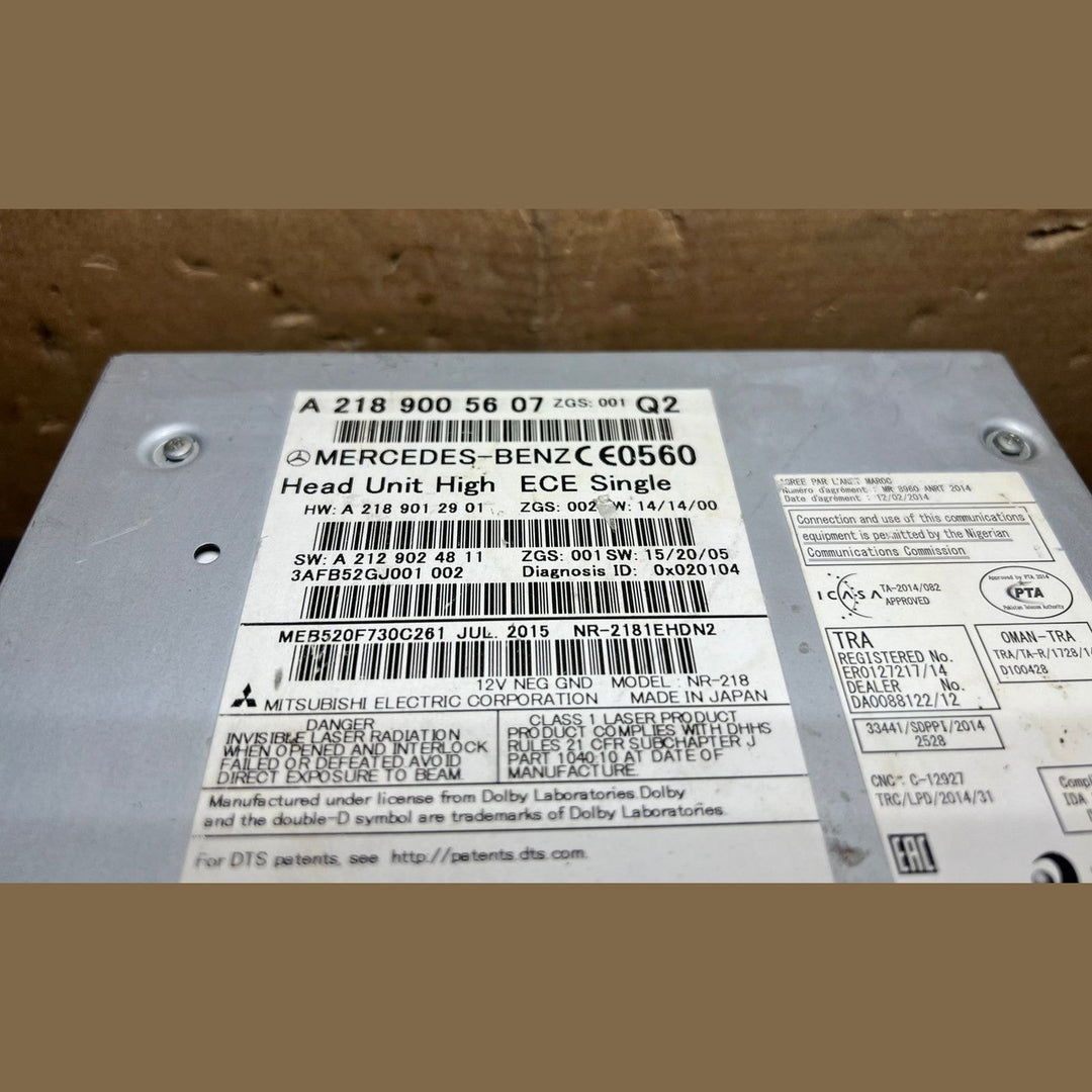 14–16 Mercedes-Benz W218 CLS Radio Audio Head Unit CD Player A218 9005607 OEM