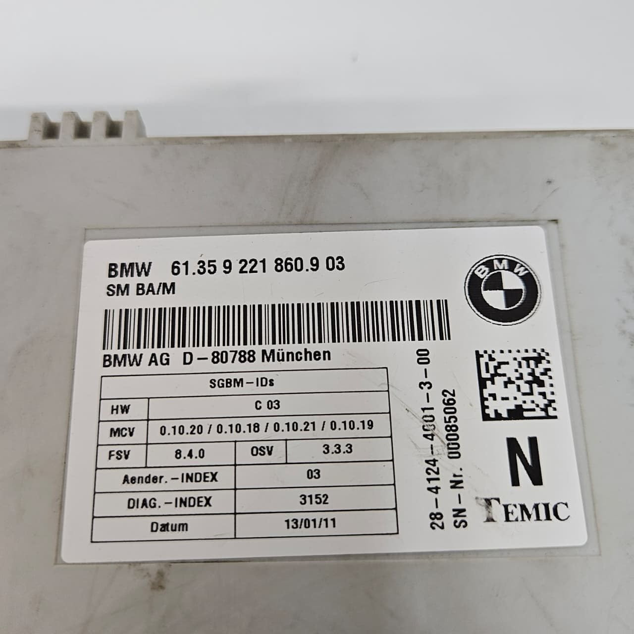 2007-2013 BMW E90 328i, X5 E70, X6 E71 Front Left Seat Control Module 9221860