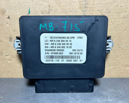 14-19 Mercedes-Benz CLA250 Parking Brake Control Module Unit A246 9004512 Oem