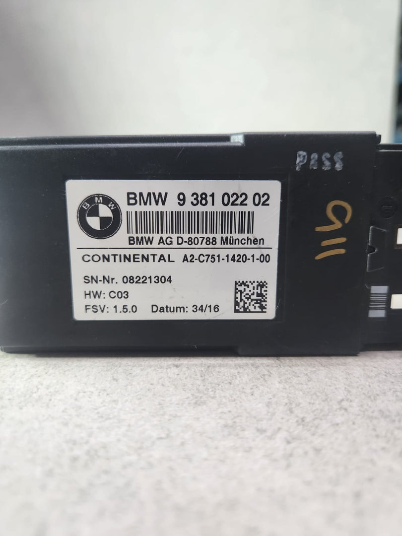 2016-2019 BMW 750i Rear Heated Seat Control Module 9381022 G11 G12